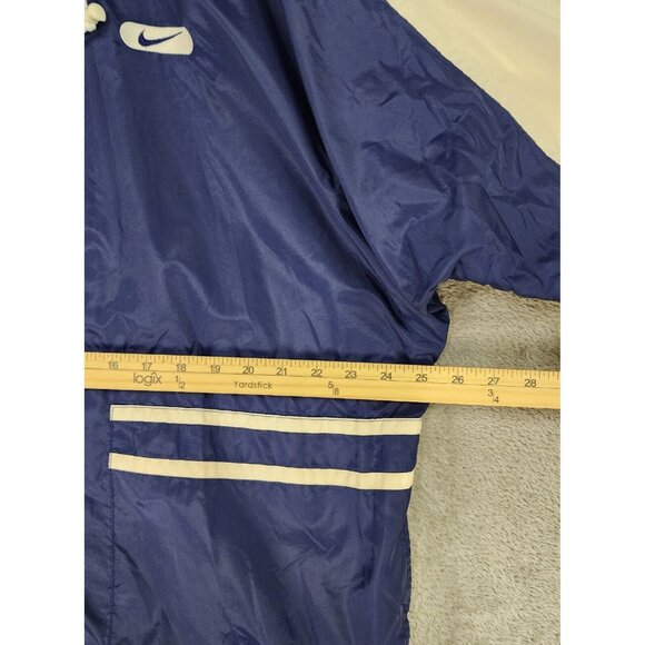 Nike Jacket Mens Medium Blue White Full Zip Hooded Windbreaker 90s Vintage - Picture 5 of 13